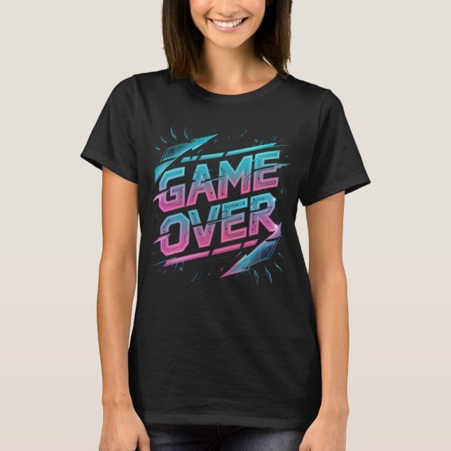 Game Over - Retro Pixel Art Arcade T - Shirt (Vorderseite)