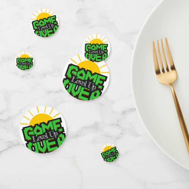 Game Over, Revive-Retro-Spiele mit, Level Up Konfetti (Gruppe)