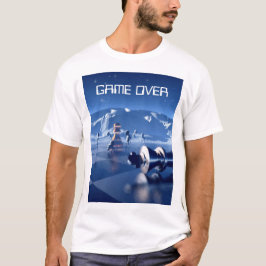 Game Over. Schachfiguren auf Planetenszene T-Shirt