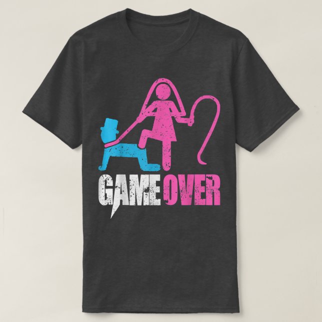 Game Over Wedding Bride and Groom Bachelor Party  T-Shirt (Design vorne)