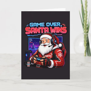 Game Over Weihnachtsmann gewinnt Gamer Weihnachten Karte