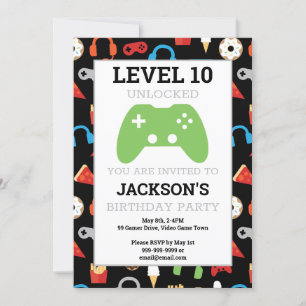 Game Party Level Up Kindergeburtstag Gamer Einladung