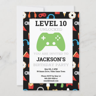 Game Party Level Up Kindergeburtstag Gamer Einladung