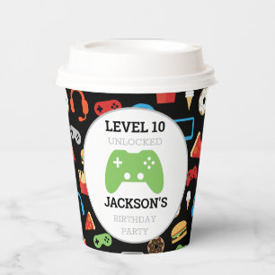 Game Party Level Up Kindergeburtstag Gamer Pappbecher