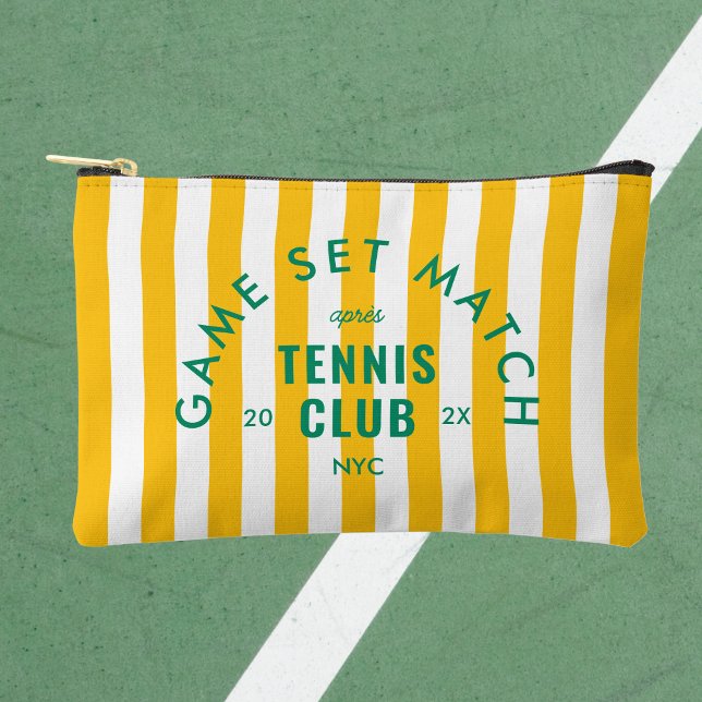Game Set Match Après Tennis Club Yellow Stripe Zubehörtasche (Von Creator hochgeladen)