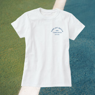 Game Set Match Blue Crest Damen Tennis Weiß T-Shirt