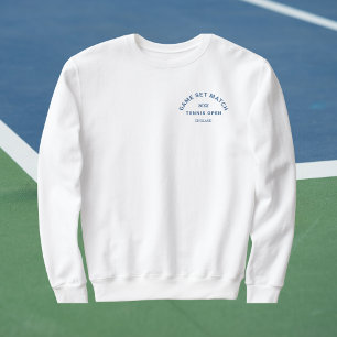 Game Set Match Blue Crest Herren Tennis Weiß Sweatshirt