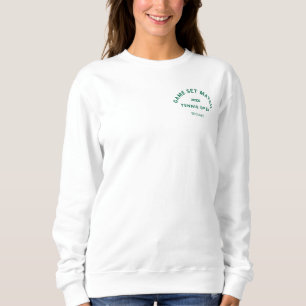 Game Set Match Green Crest Damen Tennis Weiß Sweatshirt