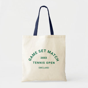 Game Set Match Green Wappen Navy Handle Tennis Tragetasche