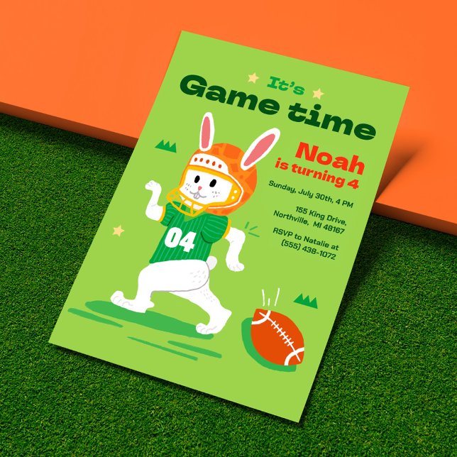 Game Time American Football Kindergeburtstag Einladung (Von Creator hochgeladen)