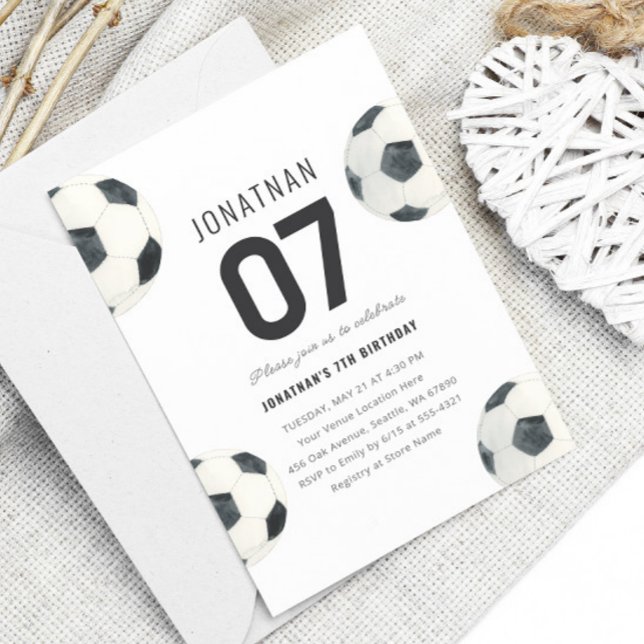 Game Time Soccer Football Boy 7. Geburtstag Einladung (Von Creator hochgeladen)