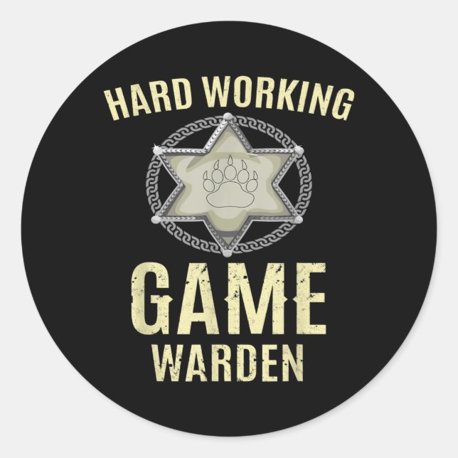 Game Warden Inspired Wildlife Warden Related Game Runder Aufkleber (Vorderseite)