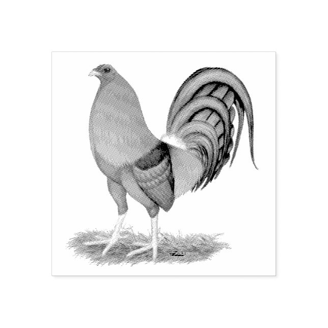 Gamecock Blue Red Rooster Gummistempel (Prägung)