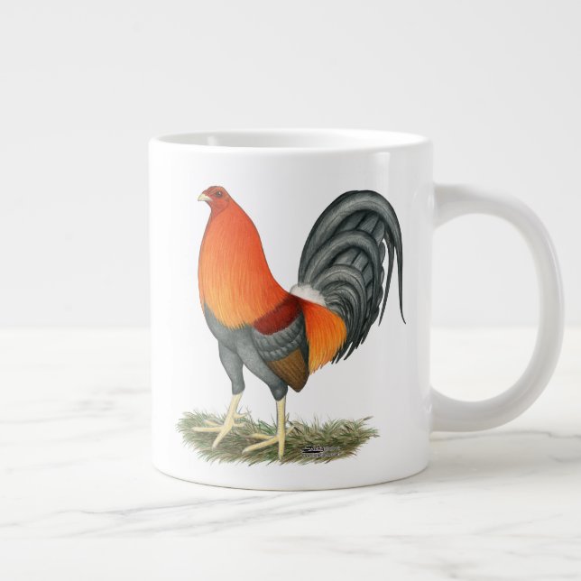 Gamecock Blue Red Rooster Jumbo-Tasse (Rechts)