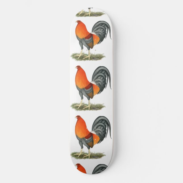 Gamecock Blue Red Rooster Skateboard (Vorderseite)