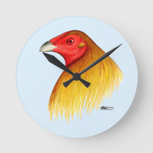 Gamecock Dubbed Runde Wanduhr