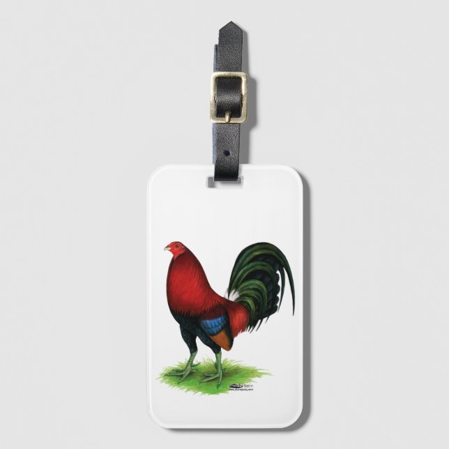 Gamecock: Dunkelrot Gepäckanhänger (Vorderseite Vertikal)