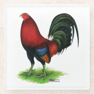 Gamecock: Dunkelrot Glasuntersetzer