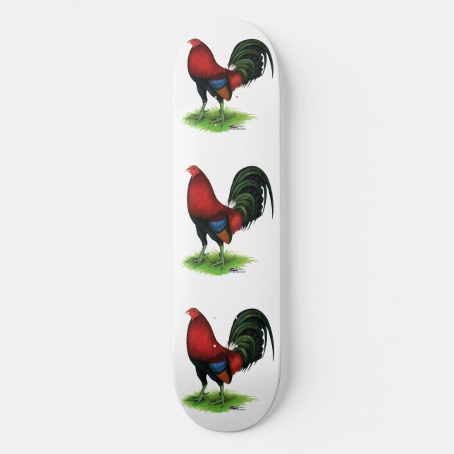Gamecock: Dunkelrot Skateboard (Vorderseite)