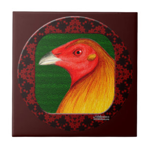 Gamecock gerahmt fliese