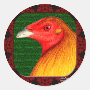 Gamecock Gerahmt Runder Aufkleber