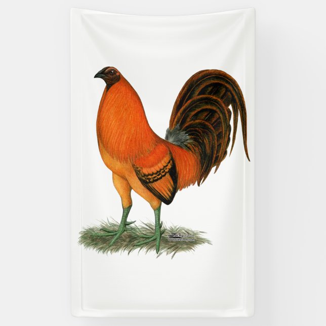 Gamecock Ginger Red Rooster Banner (Vertikal)