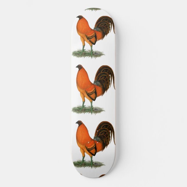 Gamecock Ginger Red Rooster Skateboard (Vorderseite)