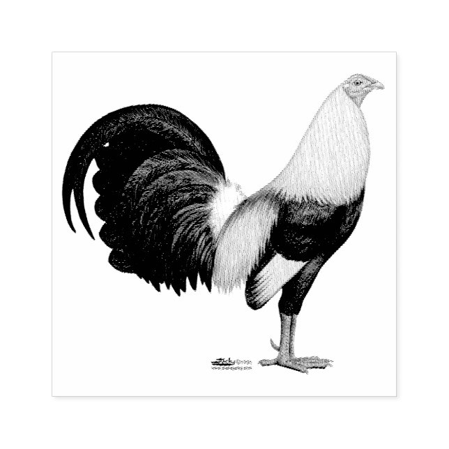 Gamecock Gray Duckwing Gummistempel (Prägung)