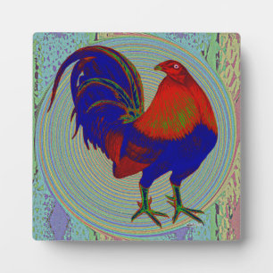 Gamecock: Impressionist Rooster Fotoplatte