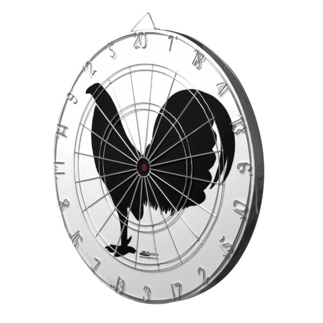 Gamecock Rooster-Silhouette Dartscheibe (Vorderseite rechts)