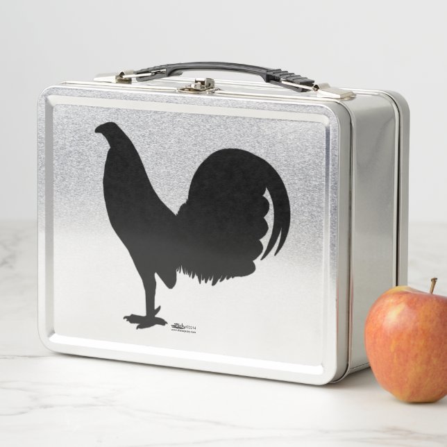 Gamecock Rooster-Silhouette Metall Brotdose (Beispiel)