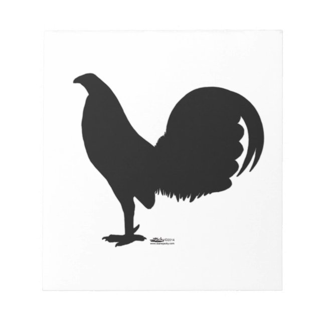 Gamecock Rooster-Silhouette Notizblock (Vorderseite)