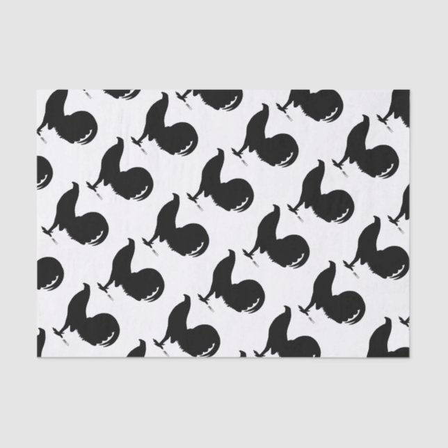 Gamecock Rooster-Silhouette Seidenpapier (Vorderseite)