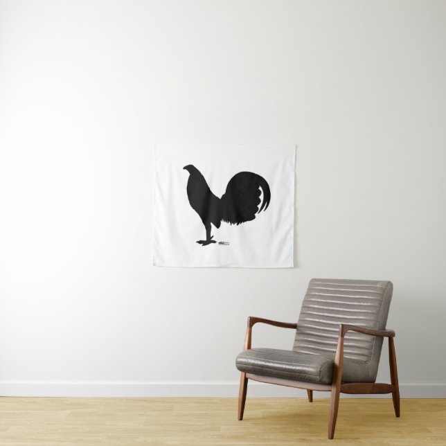 Gamecock Rooster-Silhouette Wandteppich (Beispiel (Horizontal))