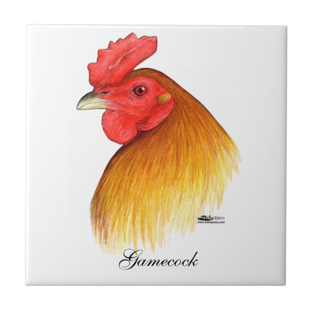 Gamecock Stag Pea Comb Fliese (Vorderseite)