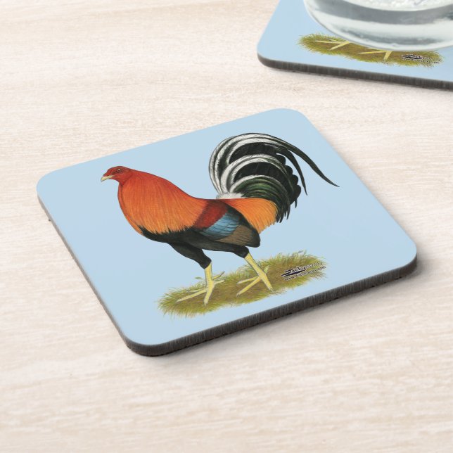 Gamecock Wheaten Rooster Getränkeuntersetzer (Linke Seite)