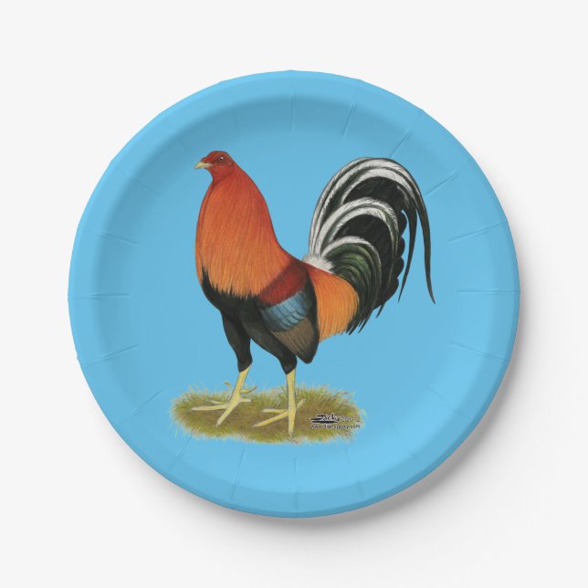 Gamecock Wheaten Rooster Pappteller (Vorderseite)