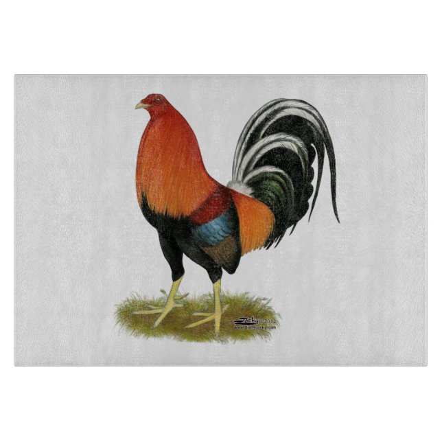 Gamecock Wheaten Rooster Schneidebrett (Vorderseite)
