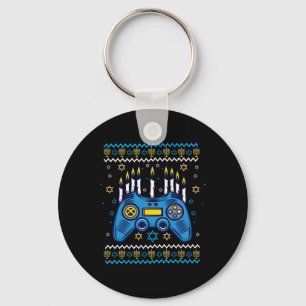 Gamecontroller Hanukkah Menorah Candles Jüdisches  Schlüsselanhänger