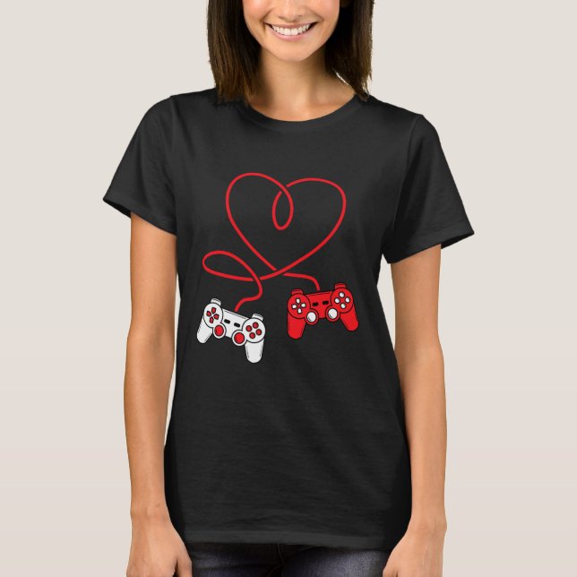Gamecontroller Herz Funny Valentinstag Boy &am T-Shirt (Vorderseite)