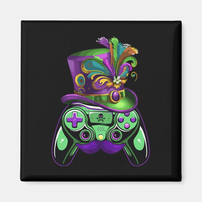 Gamecontroller Mardi Gras Gamers Kinder Mädchen Mä Magnet (Vorne)