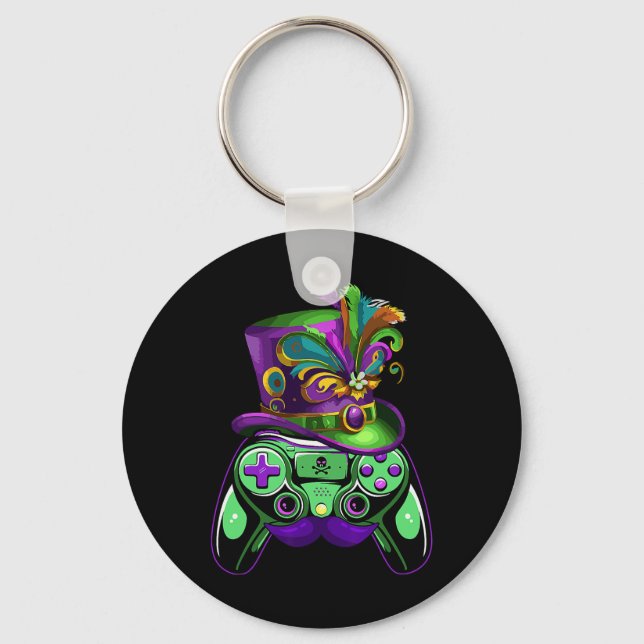 Gamecontroller Mardi Gras Gamers Kinder Mädchen Mä Schlüsselanhänger (Vorderseite)
