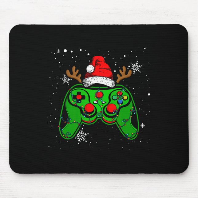 Gamecontroller Weihnachts-Weihnachtsmannmütze Game Mousepad (Vorne)