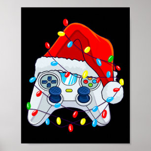 Gamecontroller Weihnachts-Weihnachtsmannmütze Game Poster