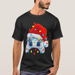 Gamecontroller Weihnachts-Weihnachtsmannmütze Game T-Shirt