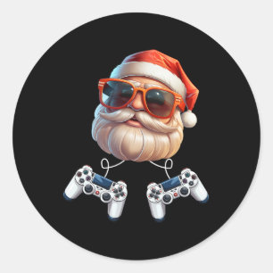 Gamecontroller WeihnachtsGamer-Gamingenthusiast Runder Aufkleber