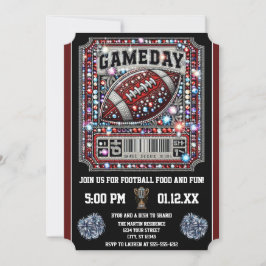 Gameday Bling Party Big Game Bowl Game Einladung