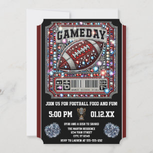 Gameday Bling Party Big Game Bowl Game Einladung
