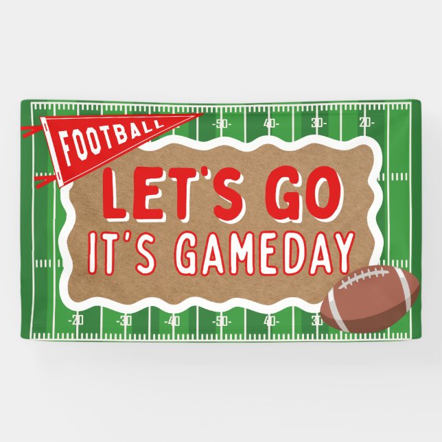 Gameday Football Party Banner Birthday Watch Party (Horizontal)
