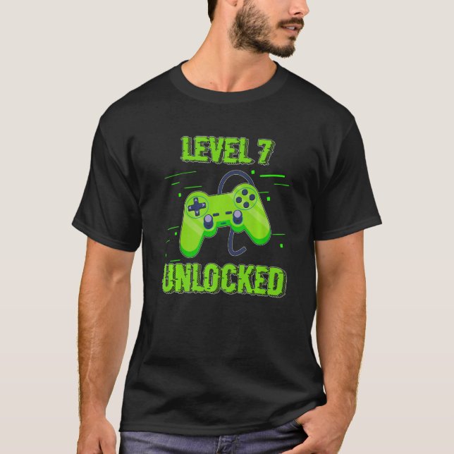 GameDay Level 7 Unlock Video Games Controller T-Shirt (Vorderseite)